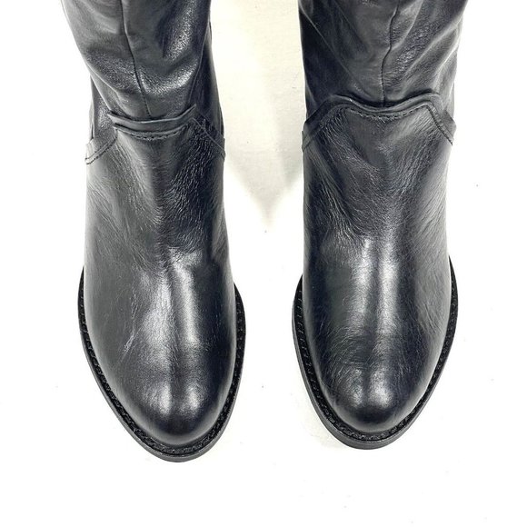 B Makowsky Boots Size‎ 6.5 M Savannah Black Leather Slouchy Tie Tall Riding - Picture 8 of 12